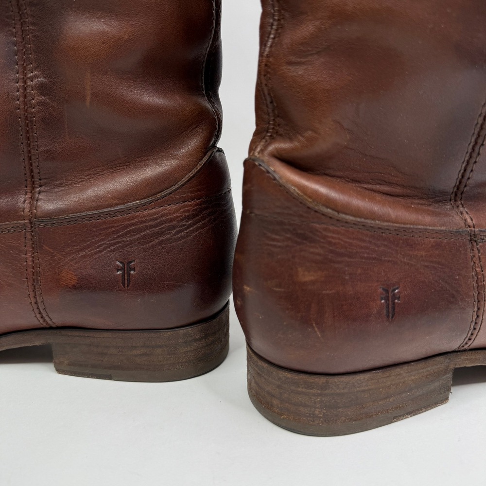 Frye Melissa Button Boots Womens 9 Mahogony Brown Leather Western Cowgirl Boho - Picture 8 of 10
